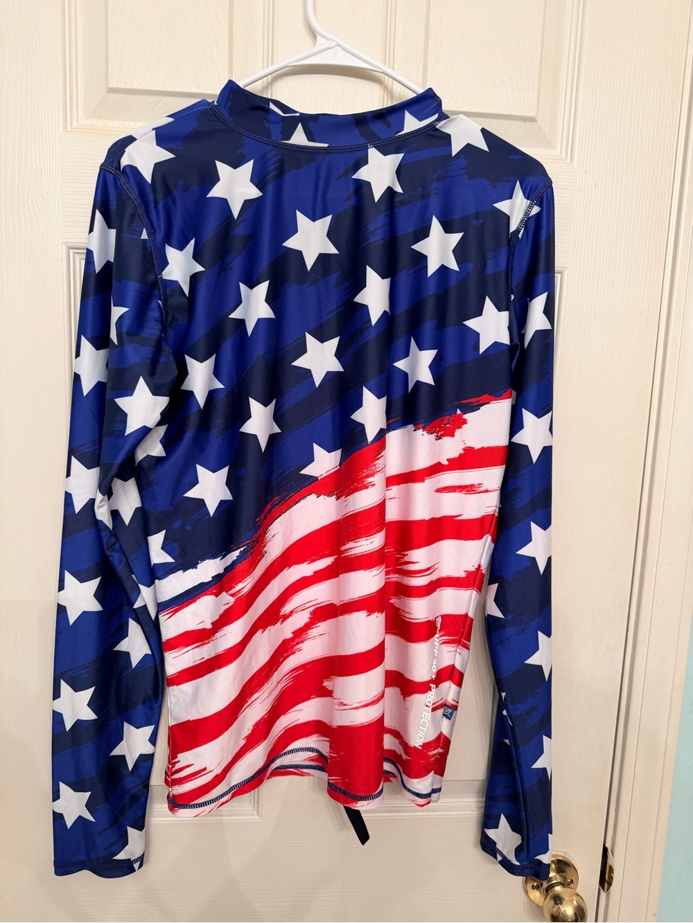 Patriotic Stars & Stripes Long Sleeve Rash Guard - Red White Blue